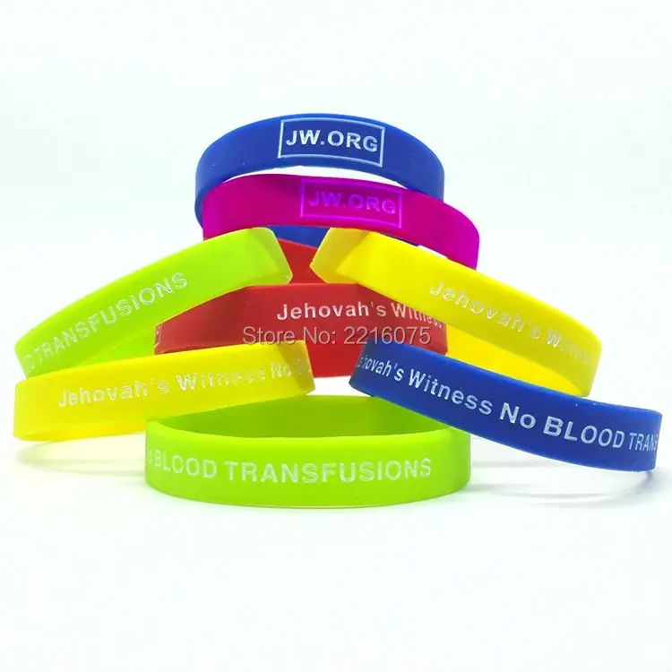 300 шт. резиновые браслеты JW.org с медицинским оповещением о крови Бесплатная