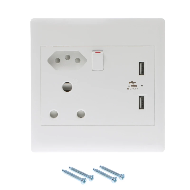 WallPower Socket Adapter Dual USB Ports Charger Panel Plug For South Africa Brazil
WallPower Socket Adapter Dual USB Ports Charger Panel Plug For South Africa Brazil