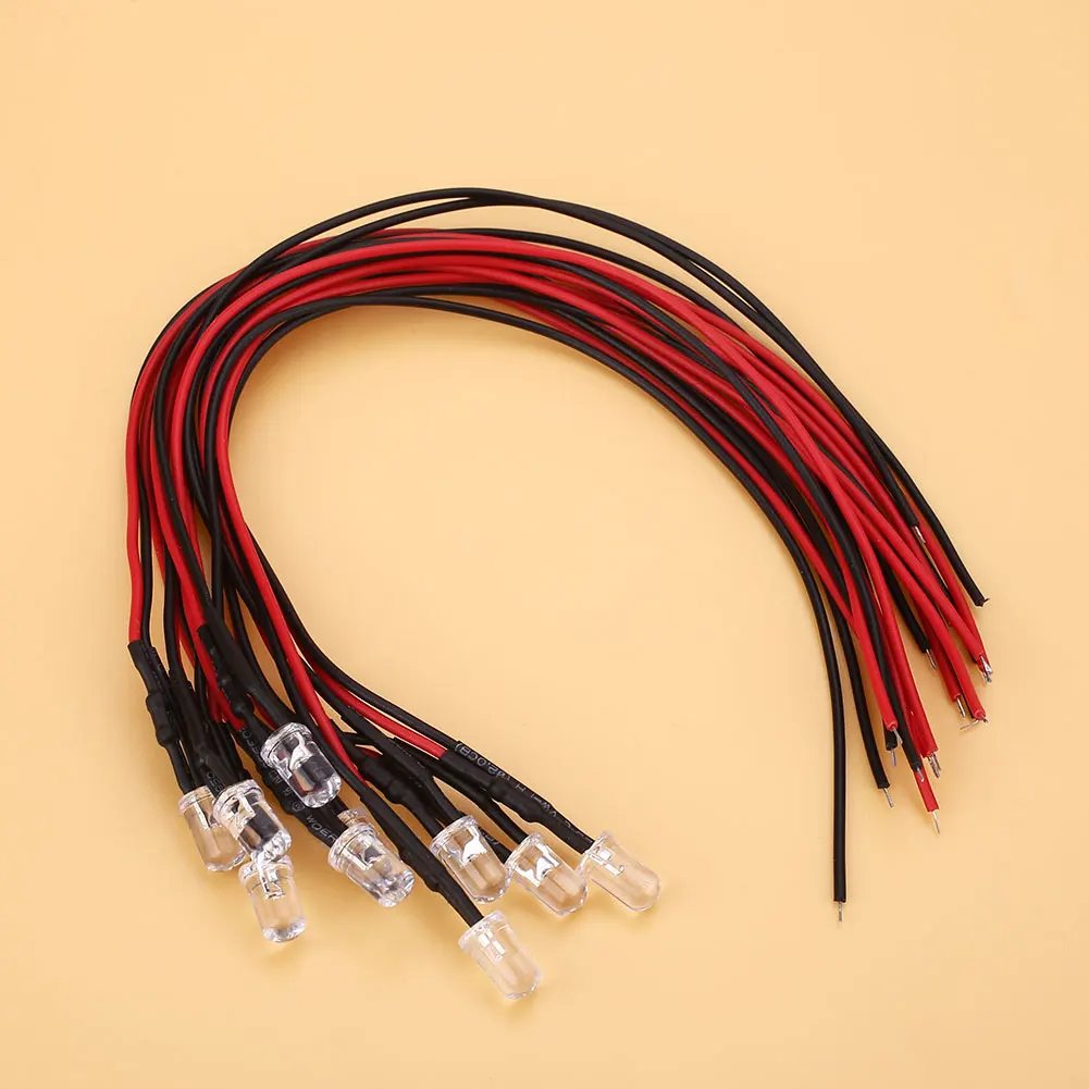 10PCS 5mm LED DC 5-12V 20cm Pre-wired White Red Green UV RGB Diode Lamp Decoration Light Emitting Diodes Pre-soldered
10PCS 5mm LED DC 5-12V 20cm Pre-wired White Red Green UV RGB Diode Lamp Decoration Light Emitting Diodes Pre-soldered