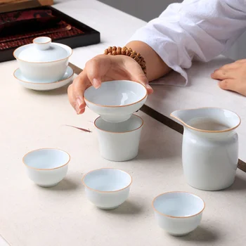 Chinese Kung Fu Teapot Gaiwan Tea Set Household Sweet White Porcelain Simple Small Fresh Kung Fu Cover Bowl Small Teacup
Chinese Kung Fu Teapot Gaiwan Tea Set Household Sweet White Porcelain Simple Small Fresh Kung Fu Cover Bowl Small Teacup