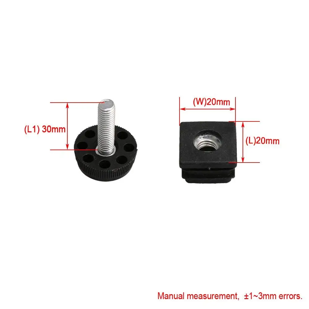10Pcs Thread Black Plastic Furniture Leg Plug Blanking End Caps Insert Plugs with Adjust Thread Feet for Square Pipe M8
10Pcs Thread Black Plastic Furniture Leg Plug Blanking End Caps Insert Plugs with Adjust Thread Feet for Square Pipe M8
