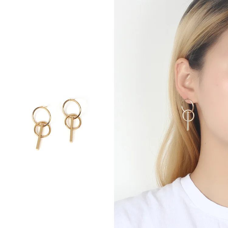 Simple Cooper Circle Earring Minimalism Fashion Long Bar ear Jewelry Punk Style round stud Earring For Women Brincos
Simple Cooper Circle Earring Minimalism Fashion Long Bar ear Jewelry Punk Style round stud Earring For Women Brincos