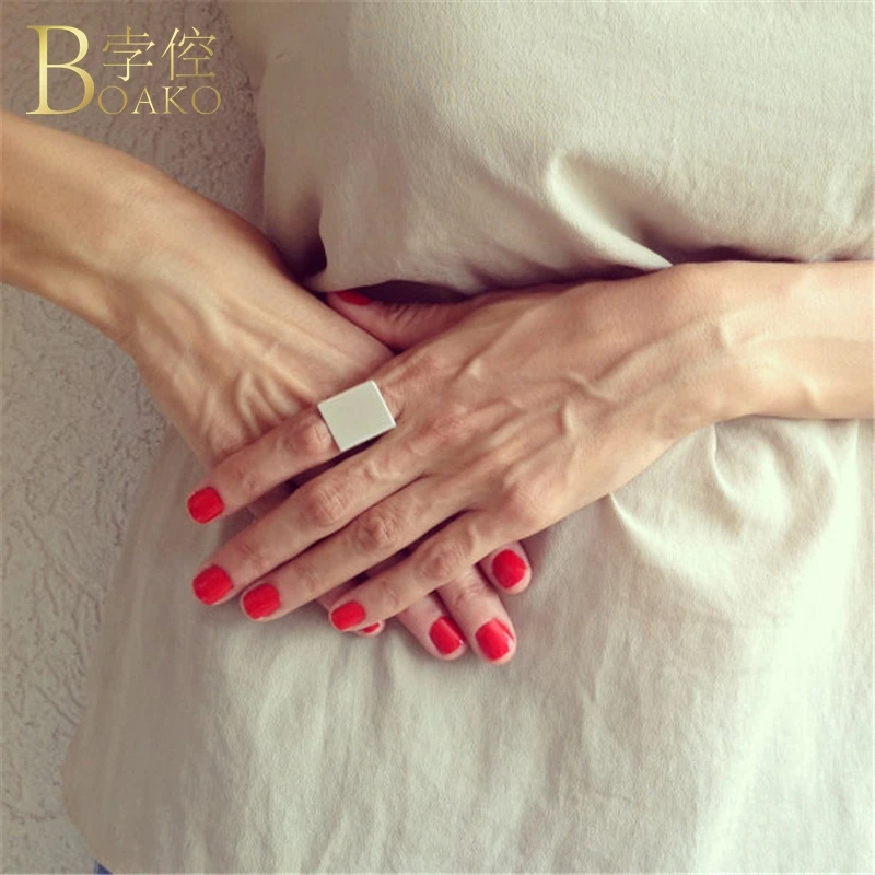 BOAKO Adjustable Wide Square Rings For Women Gold Trendy Party Ring Girl Street Snap Wedding Bands Ring Minimalist Jewelry Z5
BOAKO Adjustable Wide Square Rings For Women Gold Trendy Party Ring Girl Street Snap Wedding Bands Ring Minimalist Jewelry Z5