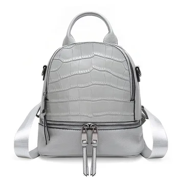 NEW WoMen Backpack Genuine Leather School Bags Teenager Girls Alligator Pattern FeMen Preppy Style Small Backpack Grey
NEW WoMen Backpack Genuine Leather School Bags Teenager Girls Alligator Pattern FeMen Preppy Style Small Backpack Grey