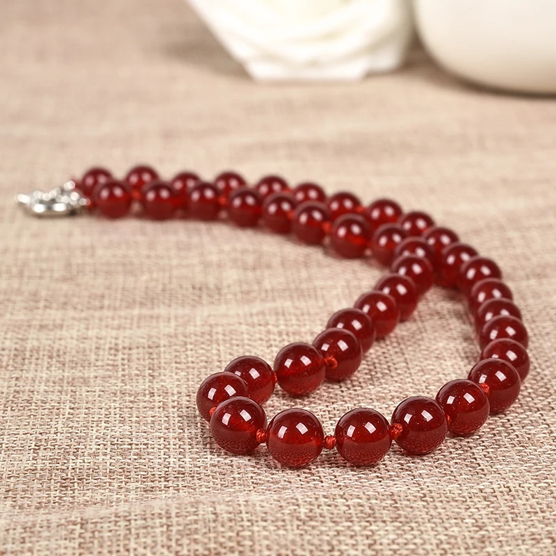 10 mm Bright red well-stacked red and Luminous appearance jasper necklace,graceful gift
10 mm Bright red well-stacked red and Luminous appearance jasper necklace,graceful gift