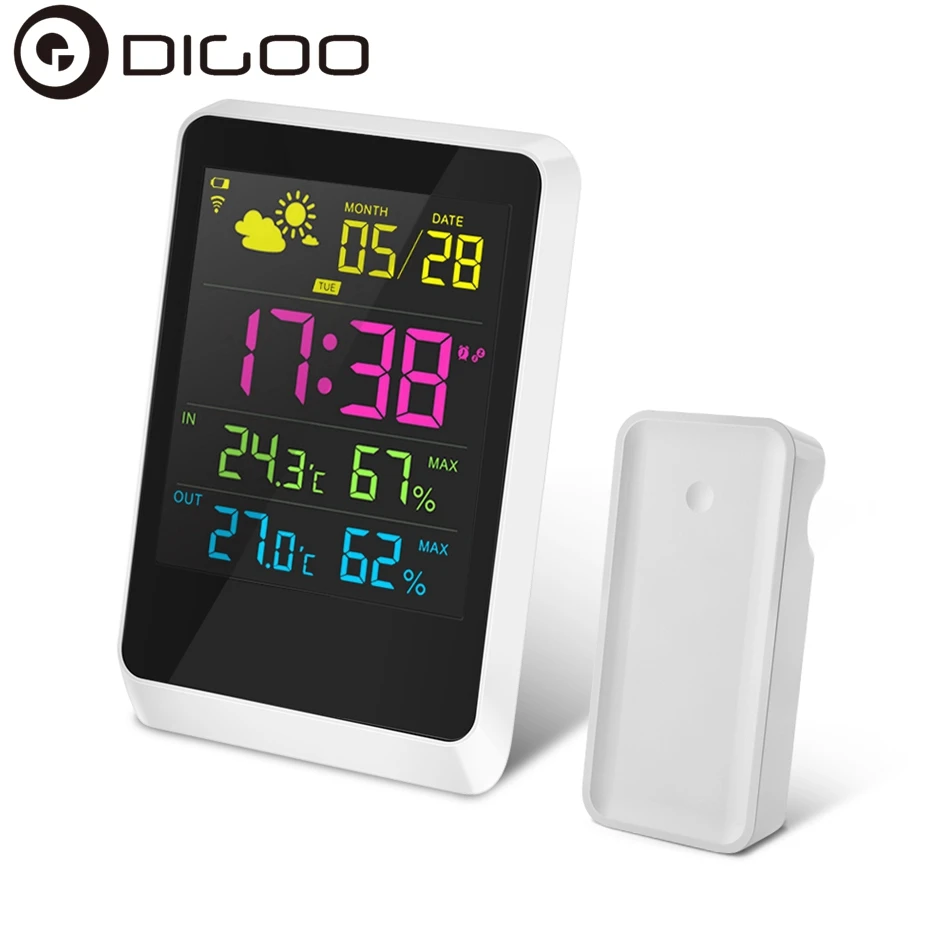 DIGOO DG-TH11200 HD Mini Weather Station Outdoor Indoor Thermometer Hygrometer Temperature Humidity Sensor Clock with Calendar
DIGOO DG-TH11200 HD Mini Weather Station Outdoor Indoor Thermometer Hygrometer Temperature Humidity Sensor Clock with Calendar