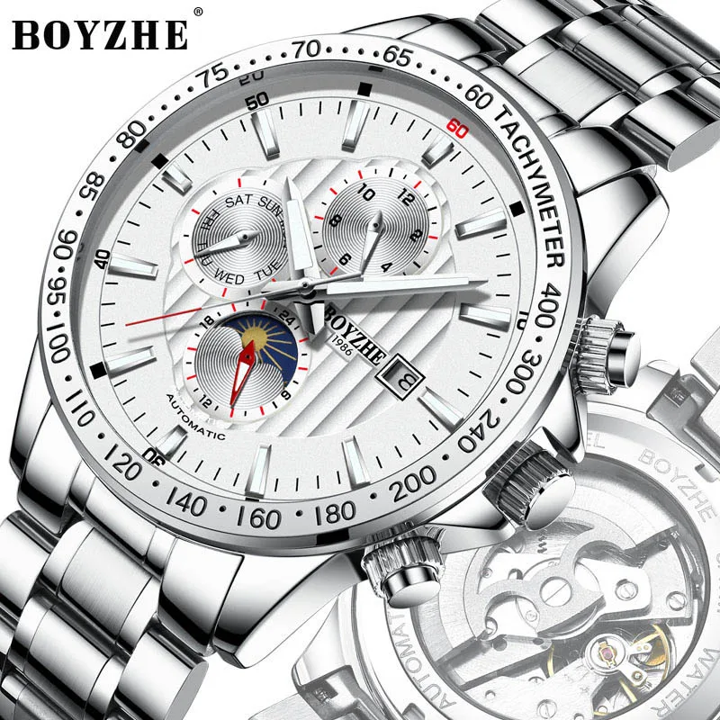 Original BOYAZHE Fashion Multifunction Men Watch Top Brand Automatic Watch Men 24hours calendar week Luminous Mechanical Watches
Original BOYAZHE Fashion Multifunction Men Watch Top Brand Automatic Watch Men 24hours calendar week Luminous Mechanical Watches