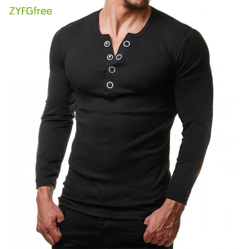 ZYFGfree T-Shirt Men 2019 New Spring Autumn New Long Sleeve Henry Collar T Shirt Men Brand Soft Pure Cotton Slim Fit Tee Shirts
ZYFGfree T-Shirt Men 2019 New Spring Autumn New Long Sleeve Henry Collar T Shirt Men Brand Soft Pure Cotton Slim Fit Tee Shirts
