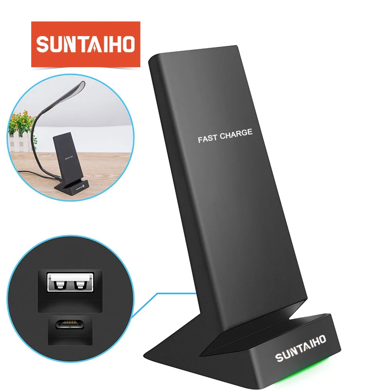 SuntaihoQi Wireless Charger For iPhone X XS Samsung Huawei P30 Pro Xiaomi mi 9 10W Fast Charging Wireless Pad Dock Station Stand
SuntaihoQi Wireless Charger For iPhone X XS Samsung Huawei P30 Pro Xiaomi mi 9 10W Fast Charging Wireless Pad Dock Station Stand