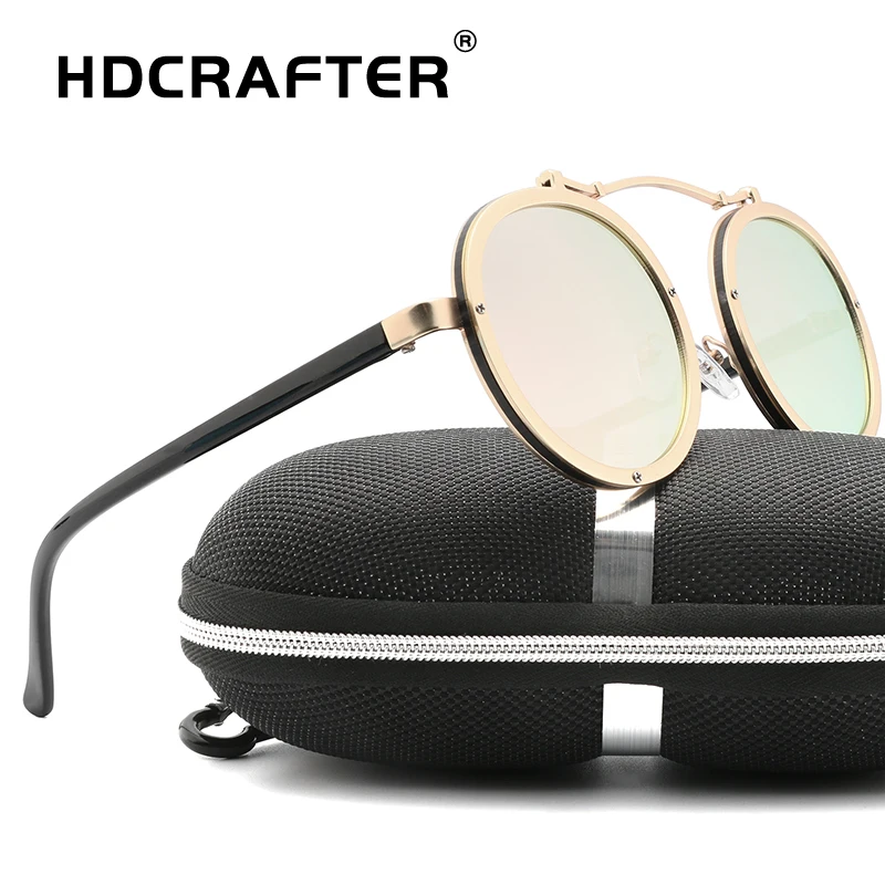 HDCRAFTER Steampunk Sunglasses Men Women Round Brand Designer Sunglasses Fashion Punk Sun Glasses For Female UV400 Oculos De Sol
HDCRAFTER Steampunk Sunglasses Men Women Round Brand Designer Sunglasses Fashion Punk Sun Glasses For Female UV400 Oculos De Sol