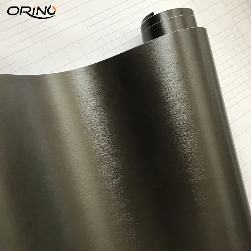 Grey Brushed Metallic Vinyl Film Sticker-4