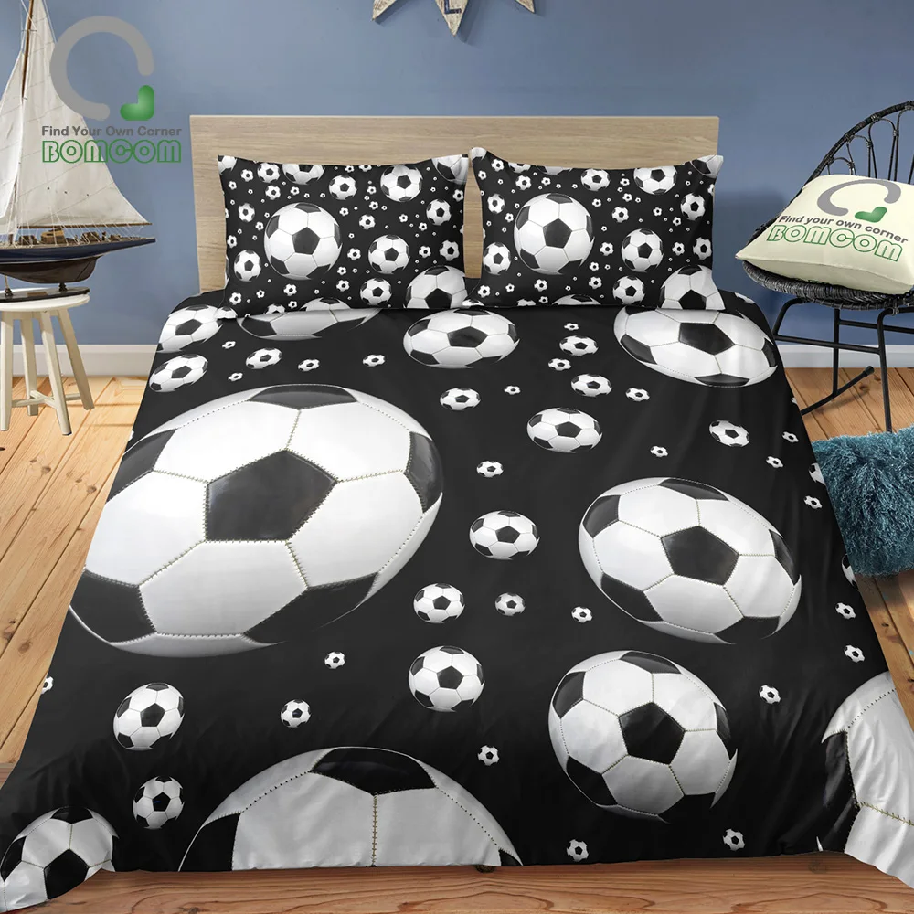 BOMCOM 3D Digital Printing Football Bedding Set Soccer Ball Flying & Jumping Duvet Cover Sets 100% Microfiber Black & White
BOMCOM 3D Digital Printing Football Bedding Set Soccer Ball Flying & Jumping Duvet Cover Sets 100% Microfiber Black & White