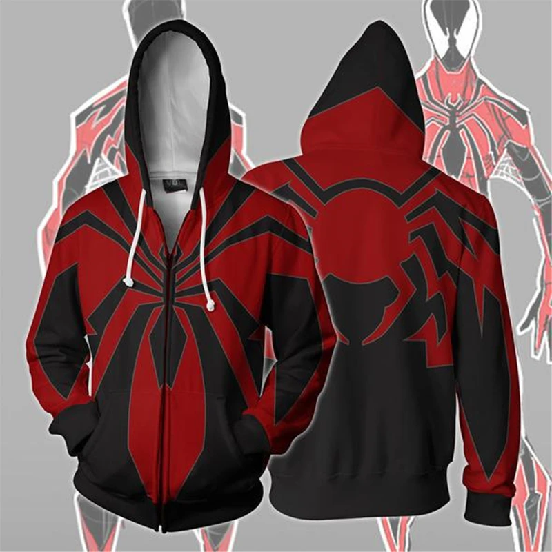 New Scarlet Spider Sweatshirts Cosplay man and lady Costume Autumn Spiderman 3D Printing fashion zipper Jacket Hooded sweater
New Scarlet Spider Sweatshirts Cosplay man and lady Costume Autumn Spiderman 3D Printing fashion zipper Jacket Hooded sweater