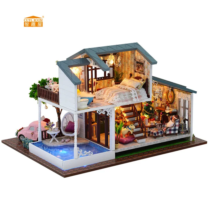 CUTE ROOM New arrival Miniature Wooden Doll House With DIY Furniture Fidget Toys For Kids Children Birthday Gift Christmas Style
CUTE ROOM New arrival Miniature Wooden Doll House With DIY Furniture Fidget Toys For Kids Children Birthday Gift Christmas Style