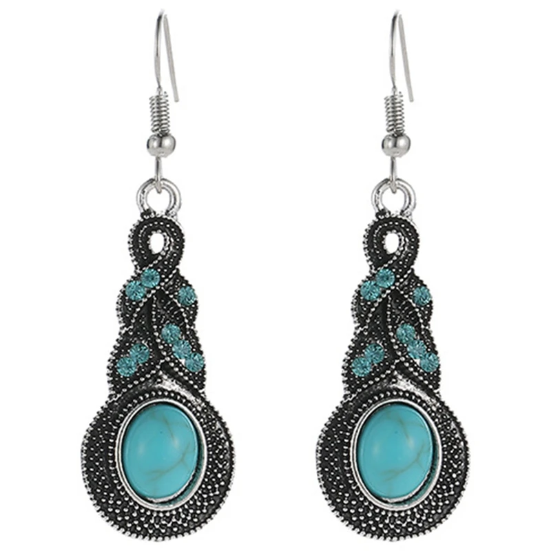 Tibetan Silver Pendant Earrings Natural Stone Howlite Drop Earrings for Women Girl Pendientes Largos Turquesa Jewelry
Tibetan Silver Pendant Earrings Natural Stone Howlite Drop Earrings for Women Girl Pendientes Largos Turquesa Jewelry