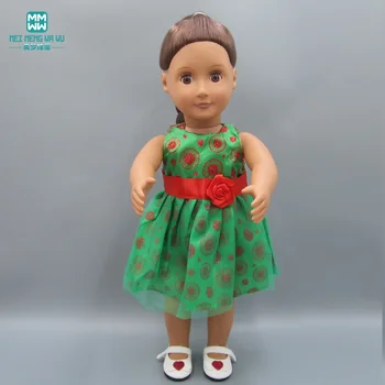 Clothes for dolls fit 45cm American doll accessories fashion green Christmas Princess Skirt girl dress 
Clothes for dolls fit 45cm American doll accessories fashion green Christmas Princess Skirt girl dress