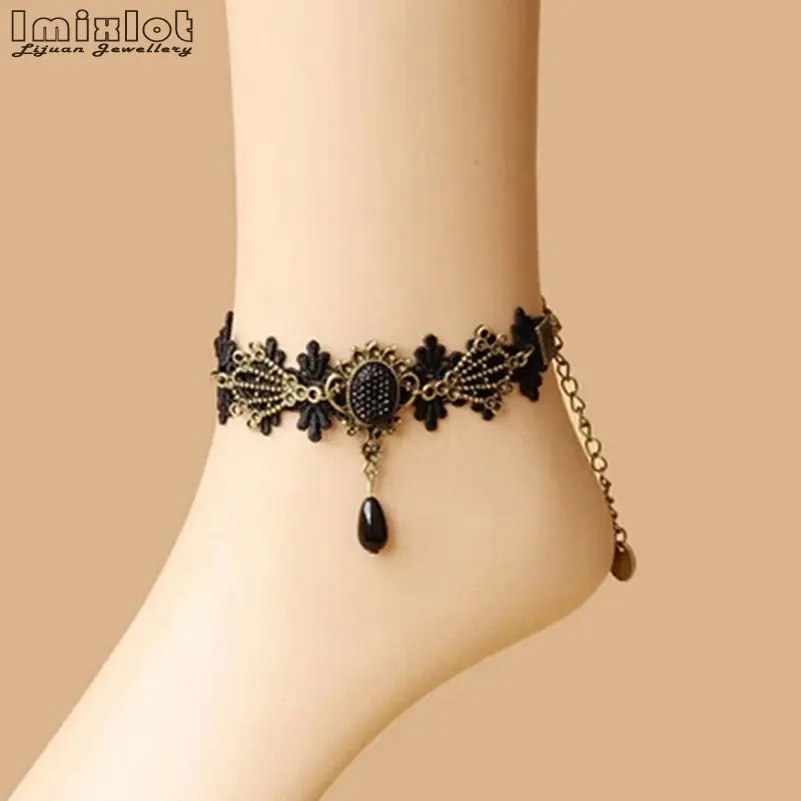 Anklets For Women Handmade Gothic Vintage Black Lace Anklet Bracelet Barefoot Sandals Summer Beach Party Foot Jewelry
Anklets For Women Handmade Gothic Vintage Black Lace Anklet Bracelet Barefoot Sandals Summer Beach Party Foot Jewelry