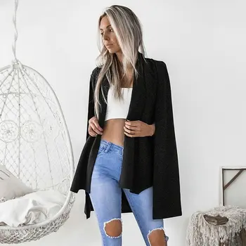 2019 Autumn Lady Business Cape Coat Elegant Open Stitch Slim Women Long Sleeve Loose Outerwear Casual Thin Outfits
2019 Autumn Lady Business Cape Coat Elegant Open Stitch Slim Women Long Sleeve Loose Outerwear Casual Thin Outfits