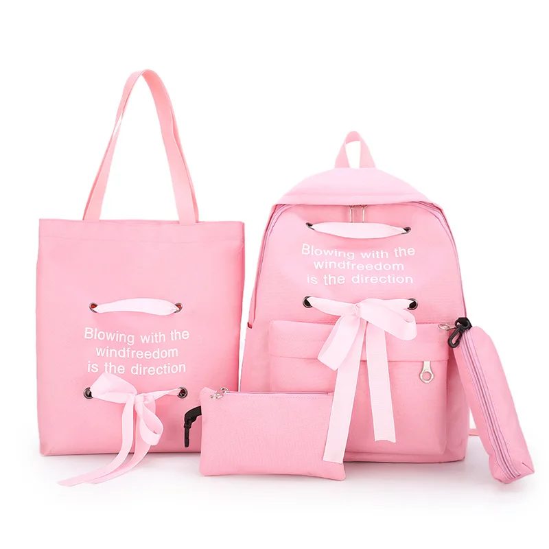 3Pcs/Set Ribbon Chain Bowknot Letter Mochila Canvas Backpack Travel Rucksacks Leisure Backpacks For Teenage Girls School Bagpack
3Pcs/Set Ribbon Chain Bowknot Letter Mochila Canvas Backpack Travel Rucksacks Leisure Backpacks For Teenage Girls School Bagpack