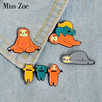 Cute Funny Sloth Enamel Pin Lazy Animal Koala Cat Badge Brooch Lapel Pins Denim Jeans Shirt Bag Cartoon Jewelry Gift for kids
Cute Funny Sloth Enamel Pin Lazy Animal Koala Cat Badge Brooch Lapel Pins Denim Jeans Shirt Bag Cartoon Jewelry Gift for kids