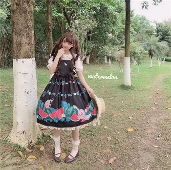 Ukraine Hot Sale Vestido Longo 2019 Original Design Lolita Small Watermelon Jsk Fly Sleeve Of Condole Belt Printing Sweet Dress
Ukraine Hot Sale Vestido Longo 2019 Original Design Lolita Small Watermelon Jsk Fly Sleeve Of Condole Belt Printing Sweet Dress