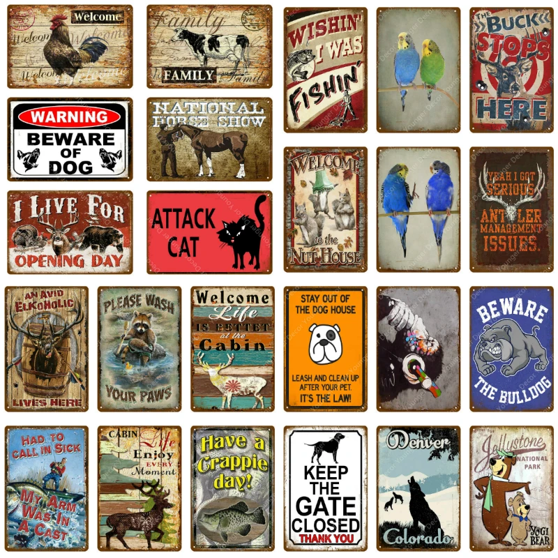 Animals Chicken Fish Parrot Squirrel Deer Horse Bear Cow Tin Signs Metal Poster Home Decor Retro Wall Plaque Painting Art Craft
Animals Chicken Fish Parrot Squirrel Deer Horse Bear Cow Tin Signs Metal Poster Home Decor Retro Wall Plaque Painting Art Craft