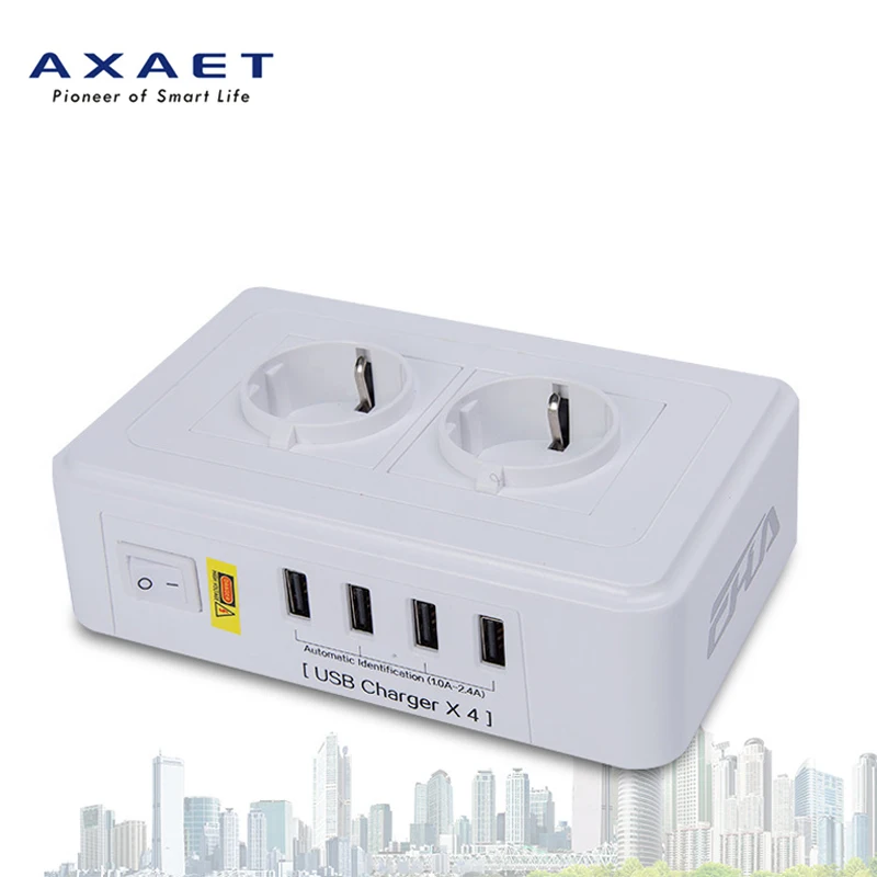 AXAET EHUA EU Power Strip 2 Outlet 4 USB Charger Extension 1.8M Power Cord 250V 10A 2500W Electrical Socket Plug Switch Adapter
AXAET EHUA EU Power Strip 2 Outlet 4 USB Charger Extension 1.8M Power Cord 250V 10A 2500W Electrical Socket Plug Switch Adapter