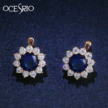 OCESRIO Luxury Crystal Flower Stud Earrings 585 Gold Royal Blue Paved Austrian Cubic Zirconia Gold Jewelry for Women ers-j50
OCESRIO Luxury Crystal Flower Stud Earrings 585 Gold Royal Blue Paved Austrian Cubic Zirconia Gold Jewelry for Women ers-j50