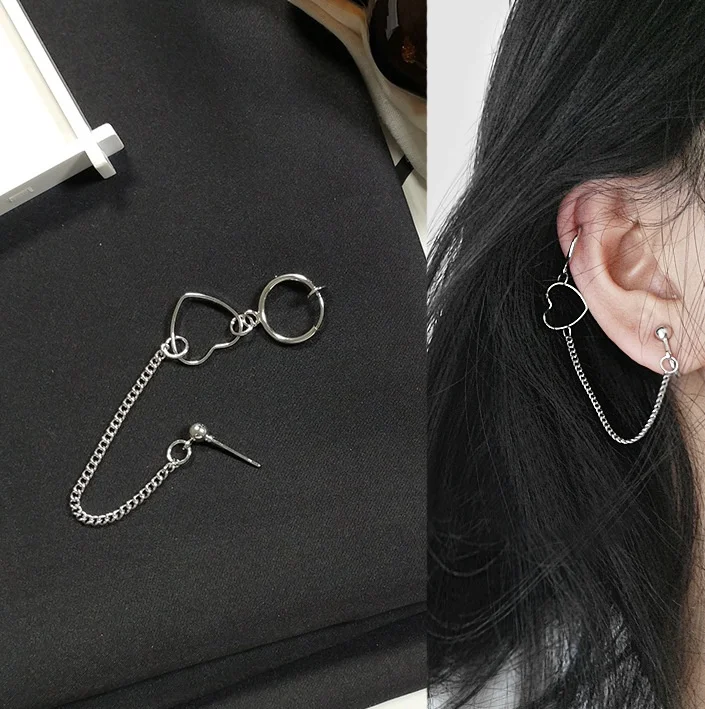 1PCS Punk Hip Hop Long Chain Drop Earrings Silver Circle Heart Statement Earrings For Women Accessories Korean Hip pop Jewelry
1PCS Punk Hip Hop Long Chain Drop Earrings Silver Circle Heart Statement Earrings For Women Accessories Korean Hip pop Jewelry