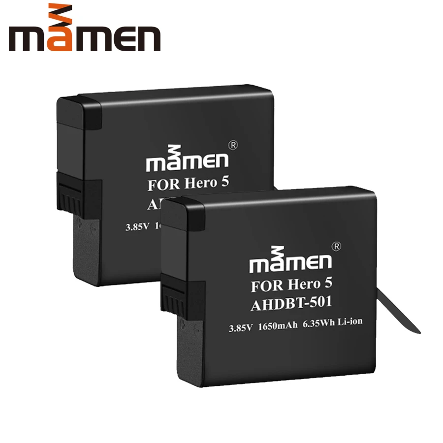 Mamen 2pcs 1650mAh Gopro AHDBT 501 Sport Digital Camera Battery for GoPro Hero 5 6 7 Black White Sports Action Camera Batteries
Mamen 2pcs 1650mAh Gopro AHDBT 501 Sport Digital Camera Battery for GoPro Hero 5 6 7 Black White Sports Action Camera Batteries