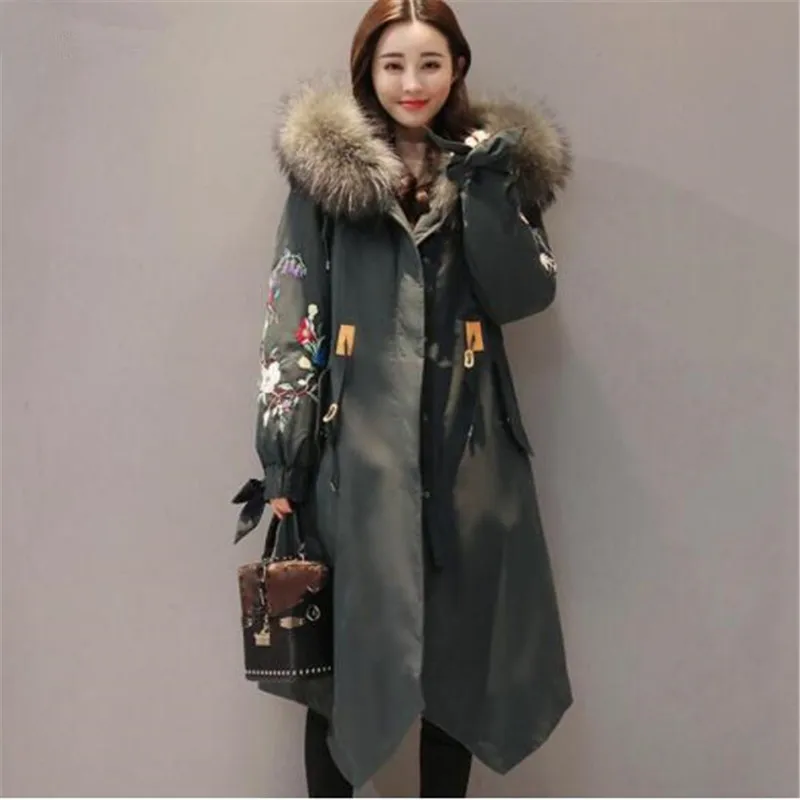 Winter Jacket Women 2019 Large Fur collar Hooded Down Jacket Thick Warm Loose Female Parkas embroidery Women Winter Coat
Winter Jacket Women 2019 Large Fur collar Hooded Down Jacket Thick Warm Loose Female Parkas embroidery Women Winter Coat