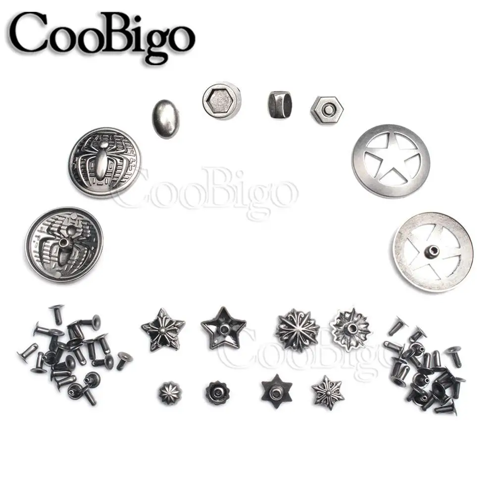100sets Pewter Spikes Studs Rivet Punk Rock DIY Leather Craft Bracelet Cloth Shoe Bag Pet Collar Accessory Star Spider Lion
100sets Pewter Spikes Studs Rivet Punk Rock DIY Leather Craft Bracelet Cloth Shoe Bag Pet Collar Accessory Star Spider Lion