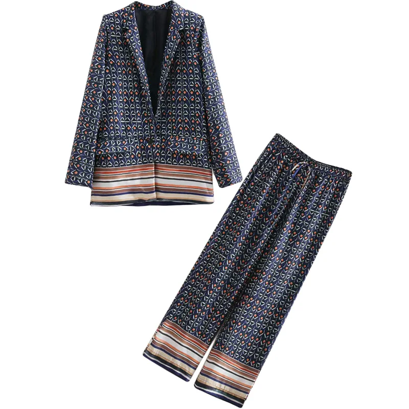 Set female autumn new temperament casual printing long-sleeved jacket small suit + high waist wide leg pants elegant two-piece
Set female autumn new temperament casual printing long-sleeved jacket small suit + high waist wide leg pants elegant two-piece