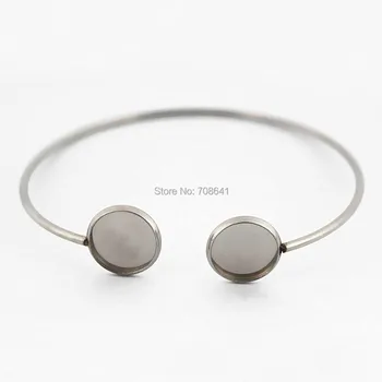 60x70mm Stainless Steel Open Cuff Bangle Bracelet with Doulbe 12mm Round Smooth Bezel Blank Cabochons Base Settings DIY Findings
60x70mm Stainless Steel Open Cuff Bangle Bracelet with Doulbe 12mm Round Smooth Bezel Blank Cabochons Base Settings DIY Findings