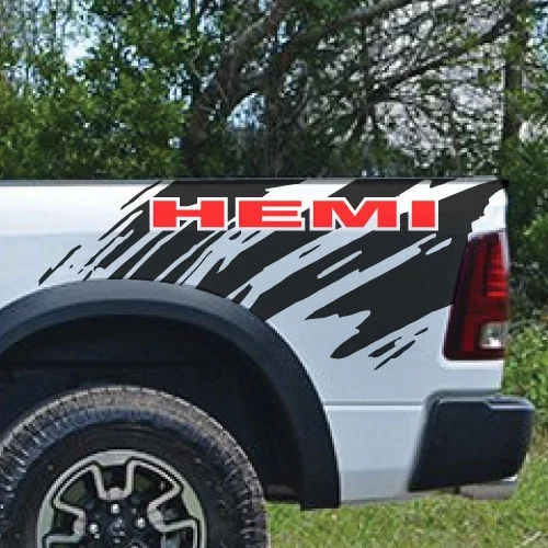Фото Виниловая наклейка для грузовика Dodge Ram HEMI Splash Grunge 2 - купить