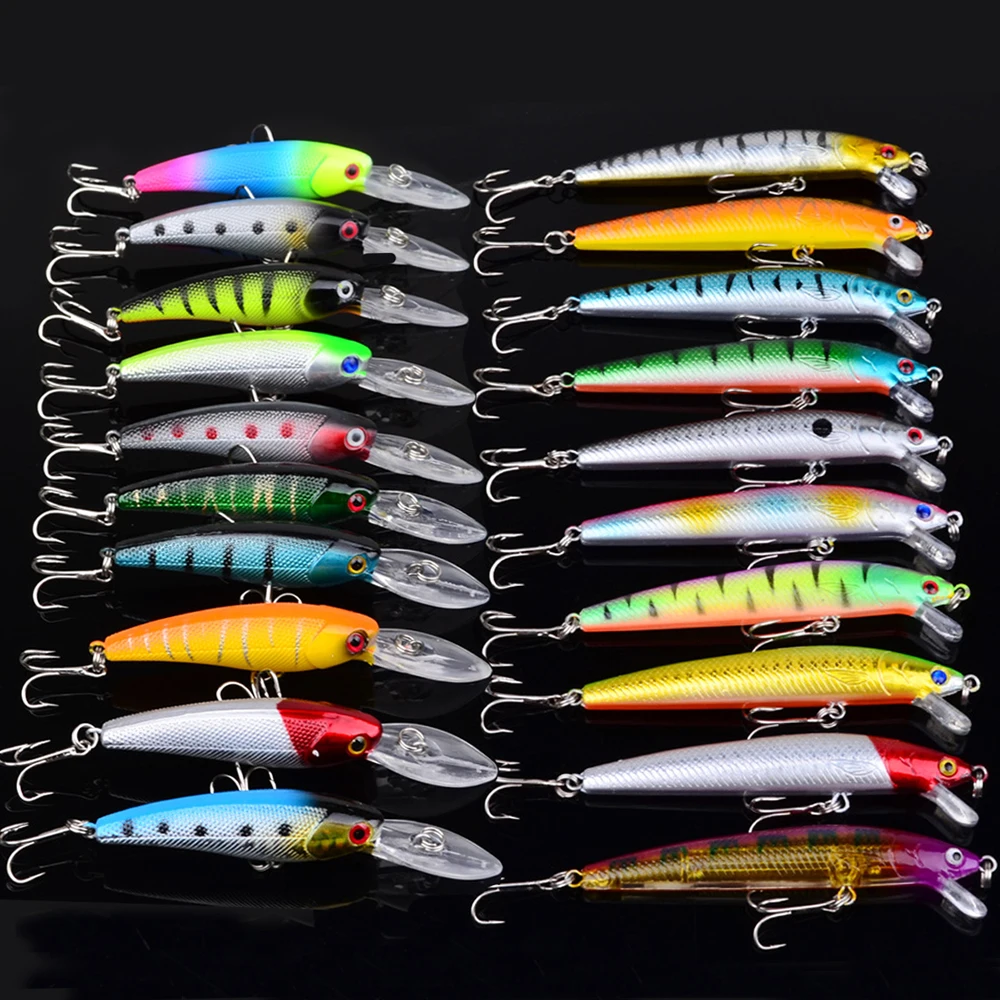 20pcs/lot Hard Bait Minnow Fishing lures Bass Fresh Salt Water Swimbait Carp Fishing Treble Hook Fishing Artificial Tackle
20pcs/lot Hard Bait Minnow Fishing lures Bass Fresh Salt Water Swimbait Carp Fishing Treble Hook Fishing Artificial Tackle