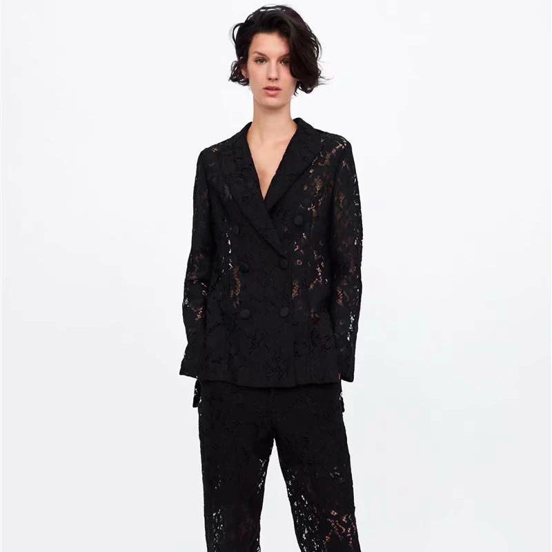 Women's Lace Coat 2019 Small Fashion Brand Style Lace Suit Jacket Coat Summer Autumn High Quality Sexy Elegant Black Lace Coat
Women's Lace Coat 2019 Small Fashion Brand Style Lace Suit Jacket Coat Summer Autumn High Quality Sexy Elegant Black Lace Coat