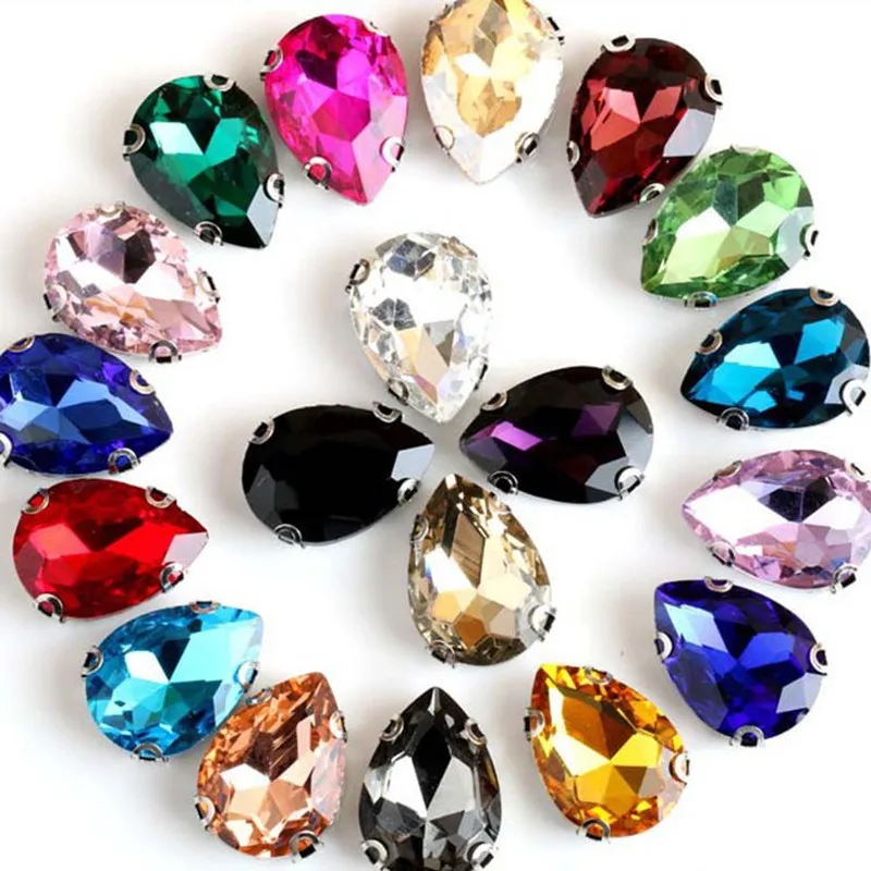 100PCS Teardrop Fancy Stone Water Drops Glass Claws Drilling Crystal Sew on Rhinestone DIY Accessories 
100PCS Teardrop Fancy Stone Water Drops Glass Claws Drilling Crystal Sew on Rhinestone DIY Accessories