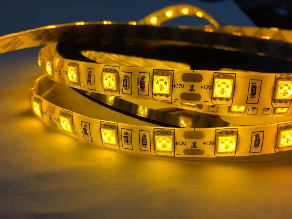 LED Strip 5050 DC12V 60LEDs/m 5m/lot Flexible Light Yellow | Освещение