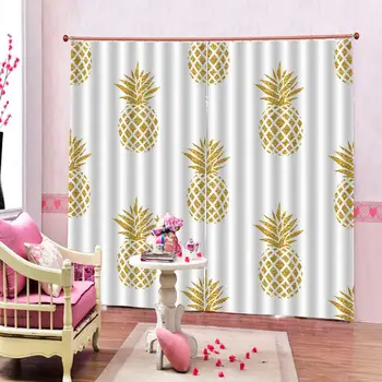 3D Curtain Luxury Blackout Window Curtain Living Room Golden pineapple for bderoom Blackout curtain
3D Curtain Luxury Blackout Window Curtain Living Room Golden pineapple for bderoom Blackout curtain