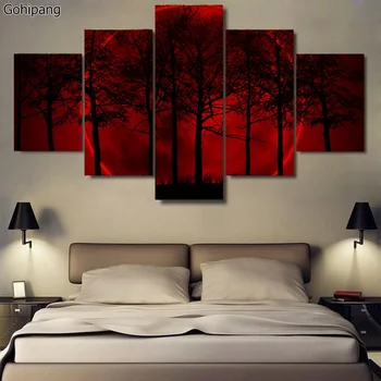 5 Panels HD Red Moon Night Forest Tree Canvas Prints Painting Wall Art 5 Pieces Picture Panels Poster For Living Room
5 Panels HD Red Moon Night Forest Tree Canvas Prints Painting Wall Art 5 Pieces Picture Panels Poster For Living Room