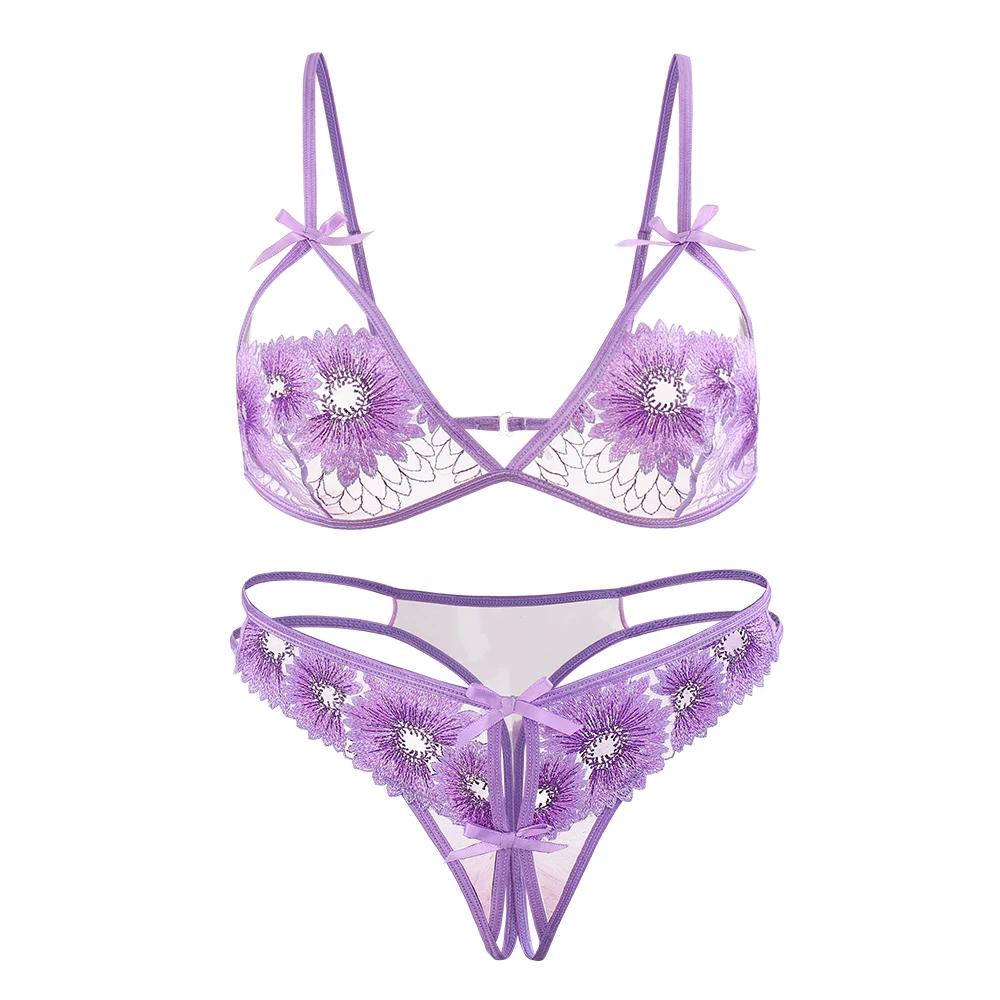 Sexy Full Lace Embroidery Floral Thin Double Shoulder Strap Underwear Set Deep V-neck Women's Push Up Bra Open Crotch Panties
Sexy Full Lace Embroidery Floral Thin Double Shoulder Strap Underwear Set Deep V-neck Women's Push Up Bra Open Crotch Panties