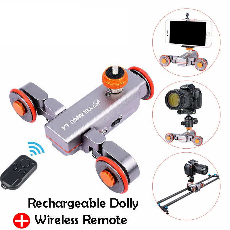 YELANGU Tabletop Auto Dolly Rolling Slider Skater Electric Autodolly with Wireless Remote for DSLR Camera Mobile Phone Vlogging
YELANGU Tabletop Auto Dolly Rolling Slider Skater Electric Autodolly with Wireless Remote for DSLR Camera Mobile Phone Vlogging