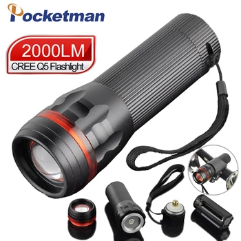 1Pcs Portable Waterproof Aluminum Q5 1000LM LED Flashlight 3 Modes Zoomable Torch lights For Camping Bike Outdoor lighting
1Pcs Portable Waterproof Aluminum Q5 1000LM LED Flashlight 3 Modes Zoomable Torch lights For Camping Bike Outdoor lighting