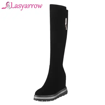 Lasyarrow Zipper Botas Mujer Round Toe Platform Martin Boots Wedge High Heels Knee High Black Zapatos Femininas Size 34-39 F913
Lasyarrow Zipper Botas Mujer Round Toe Platform Martin Boots Wedge High Heels Knee High Black Zapatos Femininas Size 34-39 F913