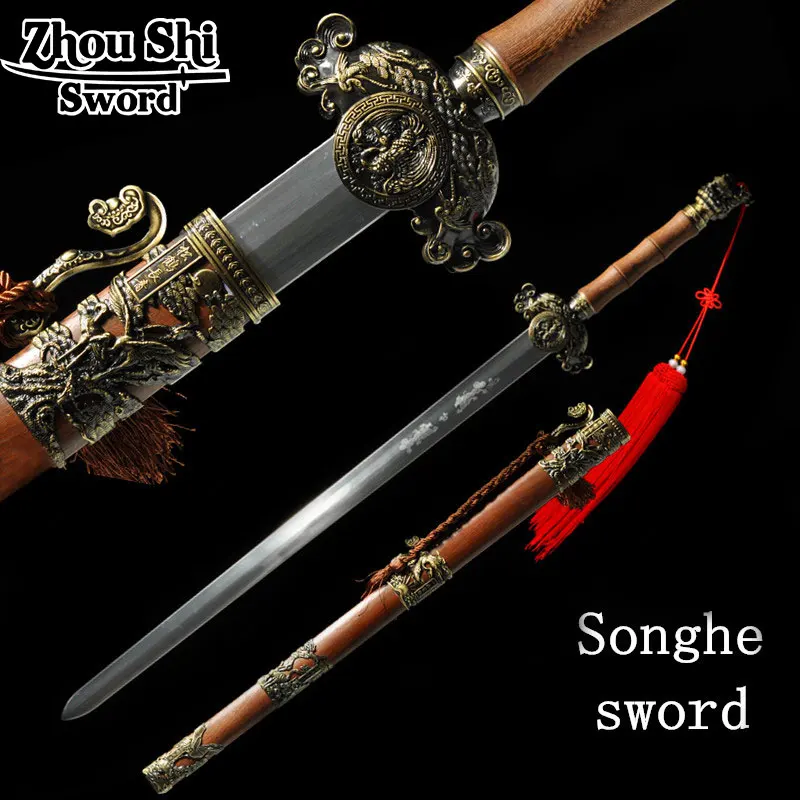 Chinese Double-edged sword Songhe sword All handmade 1060 Steel The unique design of alloy patterns Geomancy sword
Chinese Double-edged sword Songhe sword All handmade 1060 Steel The unique design of alloy patterns Geomancy sword