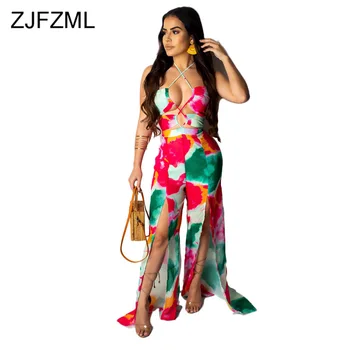 High Split Rompers Womens Jumpsuit Sexy Open Back Tie Dyeing Print Bandage Playsuit Vintage Hollow Sleeveless Boot Cut Overalls
High Split Rompers Womens Jumpsuit Sexy Open Back Tie Dyeing Print Bandage Playsuit Vintage Hollow Sleeveless Boot Cut Overalls