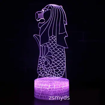 Merlion 3d Small Night Light Led Creative Visual Decorative Lamp Novelty Living Room Lamp Gift Desk 3d Light Fixtures 
Merlion 3d Small Night Light Led Creative Visual Decorative Lamp Novelty Living Room Lamp Gift Desk 3d Light Fixtures