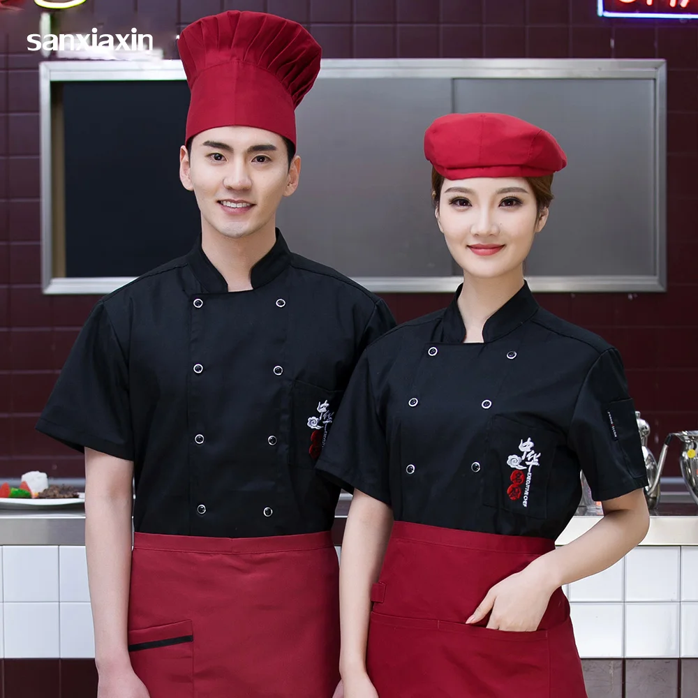 sanxiaxin Double-breasted Food Service chef uniform Breathable restaurant hotel catering Kitchen Chef Jacket embroidery 3-colors
sanxiaxin Double-breasted Food Service chef uniform Breathable restaurant hotel catering Kitchen Chef Jacket embroidery 3-colors