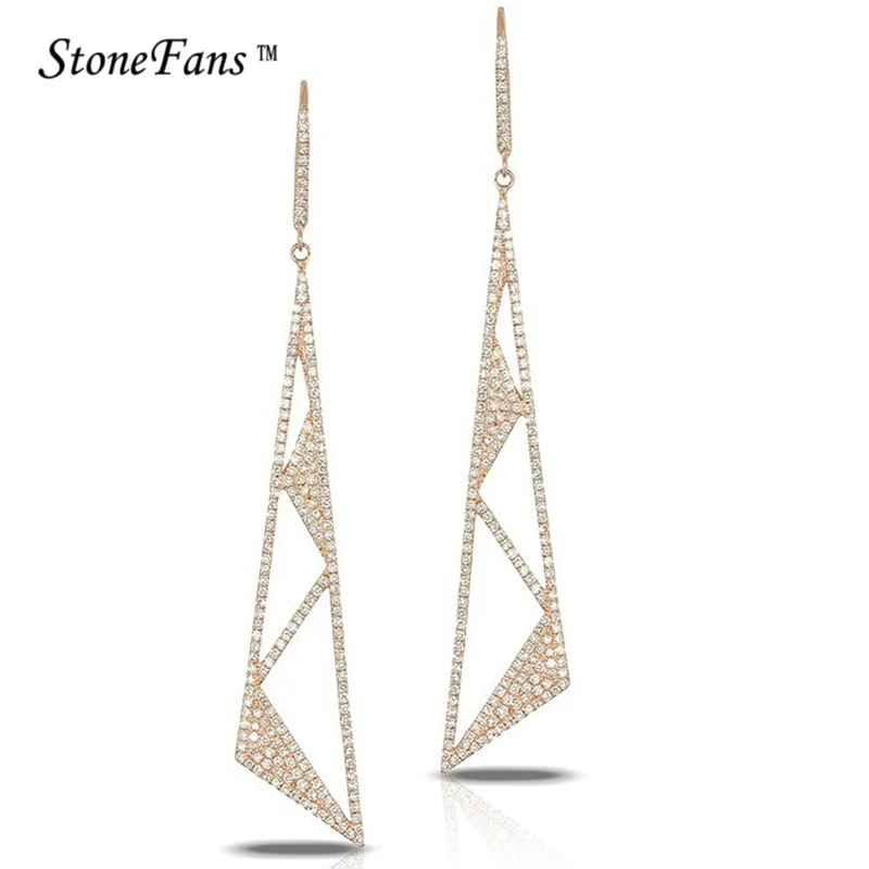 StoneFans Geometric Earrings Stud Long Korean Silver Rhinestone Earrings For Women Crystal Silver Plated Triangle Earrings Party
StoneFans Geometric Earrings Stud Long Korean Silver Rhinestone Earrings For Women Crystal Silver Plated Triangle Earrings Party